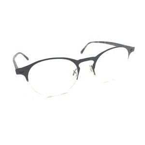 Giorgio Armani Matte Black Brown Round Half Eyeglasses Frames 49-20 150 Italy